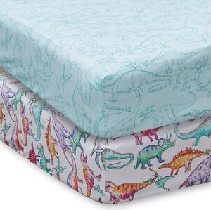 Dinosaurs Gallery Set of 2 Single Fitted Sheets