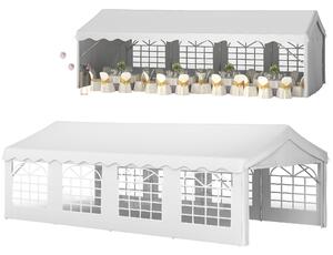 Outsunny Large Party Tent: Heavy-Duty Steel Gazebo for Events, Portable Carport Shelter, Bright White