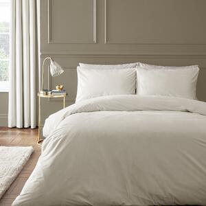 Catherine Lansfield Kingsley Matt Velvet Duvet Cover Bedding Set Cream
