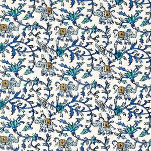 Clarke & Clarke Hathi Embroidered Fabric Cobalt