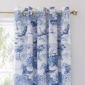 Modern Chinoiserie Blackout Eyelet Curtains