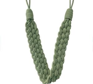 Cotton Plaited Sage Curtain Tieback