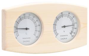 2 in 1 Sauna Hygrothermograph and Sand Timer Set Solid Wood Pine