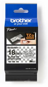 Laminated Tape for Labelling Machines Brother TZE-SE4 Security tape Black/White 18mm