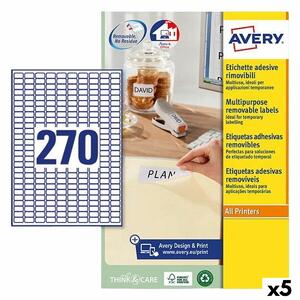 Printer Labels Avery White 25 Sheets 17,8 x 10 mm (5 Units)