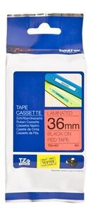 Laminated Tape for Labelling Machines Brother Cinta laminada 36mm Black/Red