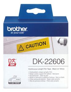 Laminated Tape for Labelling Machines Brother DK-22606 Black/Yellow 62 mm x 15,24 m