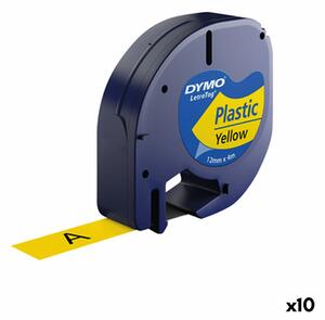 Laminated Tape for Labelling Machines Dymo 91202 12 mm LetraTag® Black Yellow (10 Units)