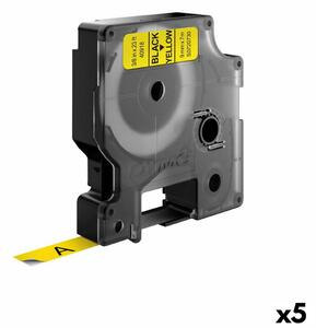 Laminated Tape for Labelling Machines Dymo D1 40918 9 mm LabelManager™ Black Yellow (5 Units)