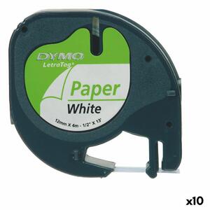 Laminated Tape for Labelling Machines Dymo 91200 12 mm LetraTag® White Black (10 Units)