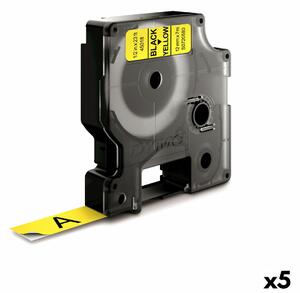 Laminated Tape for Labelling Machines Dymo D1 45018 12 mm LabelManager™ Yellow Black (5 Units)