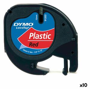 Laminated Tape for Labelling Machines Dymo 91203 12 mm LetraTag® Black Red (10 Units)