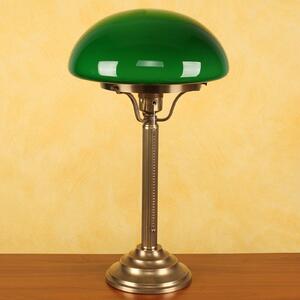 Hari brass table lamp with a green lampshade