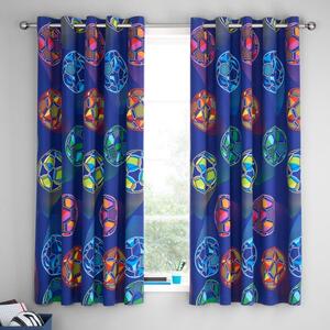 Catherine Lansfield Bright Football Eyelet Curtains