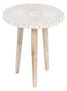 Side table 45 x 45 x 53 cm White Mango wood