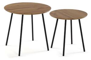 Set of 2 tables Versa Metal MDF Wood 50 x 49 x 50 cm (2 Units)