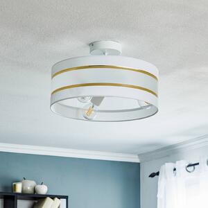 Helen ceiling light fabric lampshade white/gold