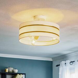Helen ceiling light fabric lampshade white/gold