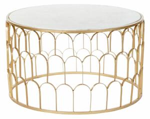 Centre Table DKD Home Decor Glamour White Multicolour Golden Marble Iron 87 x 87 x 51,5 cm