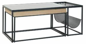 Centre Table DKD Home Decor Black Multicolour Natural Wood Metal Bamboo Crystal 110 x 60 x 45 cm