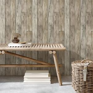Rustic Wood Panel Wallpaper