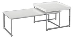 Centre Table DKD Home Decor White Silver Steel MDF Wood 110 x 48 x 45 cm