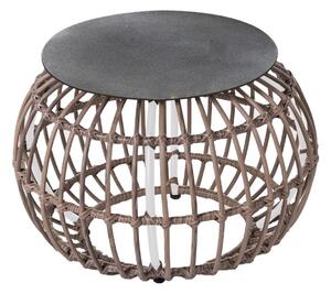 Side table Ariki 50 x 50 x 34 cm synthetic rattan Steel White