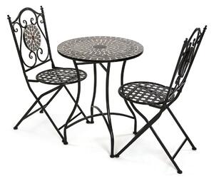 Table set with 2 chairs Versa Neilos Black 60 x 71 x 60 cm