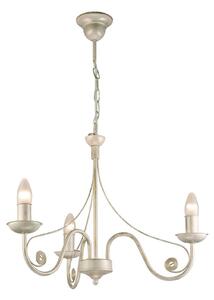 Ayleen chandelier made of steel, three-bulb, white