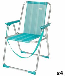 Folding Chair Aktive Mediterranean Turquoise 44 x 76 x 45 cm (4 Units)