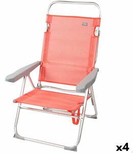 Folding Chair Aktive Flamingo Coral 48 x 99 x 57 cm (4 Units)