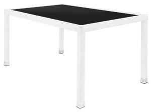 Dining Table Marlene Aluminium Crystal Rattan Tempered Glass 160 x 90 x 76 cm