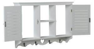 Shelve Romimex White Wood 55 x 37 x 10 cm With doors