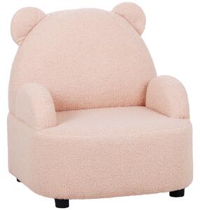 AIYAPLAY Kids Sofa Kids Armchair, Bear Shaped Toddler Chair for Bedroom Playroom Living Room, Aged 18 Months to 3 Years, Pink Aosom UK