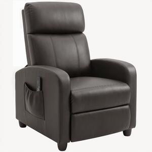 HOMCOM Recliner Sofa Chair PU Leather Massage Armcair w/ Footrest and Remote Control for Living Room, Bedroom, Home Theater, Brown