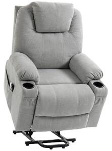 HOMCOM Power Lift Recliner Chair with Pocket Spring, Electric Lift Chair with Wide Backrest, Light Grey