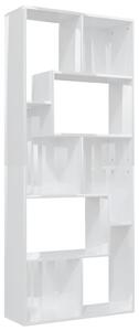 Book Cabinet High Gloss White 67x24x161 cm Engineered Wood