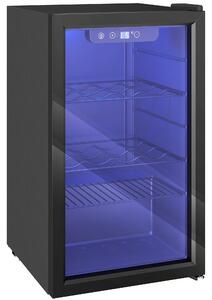 HOMCOM 24 Bottle Wine Cooler, 68 Litre Capacity, 4-16°C Freestanding Drinks Beer Wine Fridge with Glass Door, Black