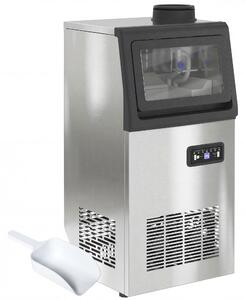 HOMCOM Commercial Ice Maker Machine, 36kg/24H Stainless Steel Under Counter or Freestanding Ice Machine, Silver