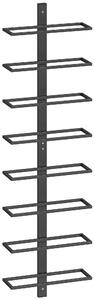 HOMCOM Wall Mounted Wine Rack, 8 Tier Metal Wine Display Rack, Storage Holder for Kitchen, Black