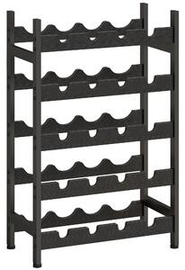 HOMCOM Wine Rack Freestanding Industrial Liquor Cabinet 5-Tier 20 Bottles Bar Stand with Adjustable Feet, Black