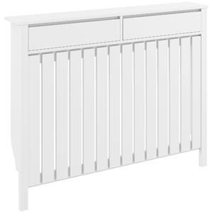 HOMCOM 93 x 119cm Rustic-Look Radiator Cover - White