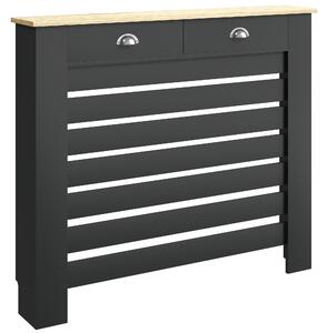 HOMCOM 95.5H x 111Wcm Radiator Cover, with Drawer - Black