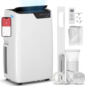 HOMCOM Portable Air Conditioner 14000 BTU, 4-in-1 AC Unit with Cool, Dehumidifier, Fan, Sleep Mode, WiFi Voice Remote Control