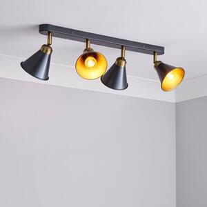 Logan Grey 4 Light Semi Flush Spotlight Bar