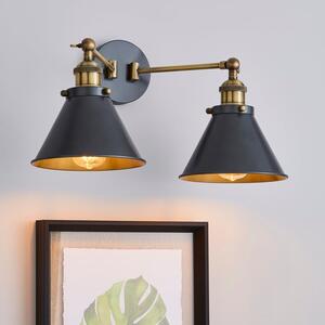 Logan Dual Wall Light Grey