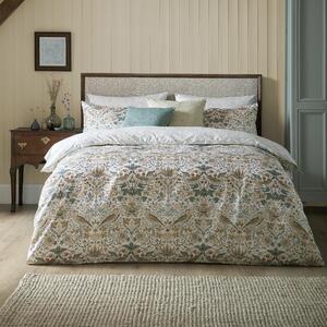 William Morris At Home Strawberry Thief Duvet Cover Bedding Set Hessian