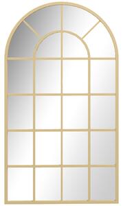 HOMCOM 110 x 65 cm Arched Decorative Wall Mirror for Bedroom Living Room, Modern Window Bathroom Mirror for Home Decor