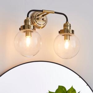 Broden Bathroom 2 Light Wall Light Antique Brass