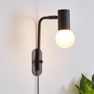 Bradford Matt Black Plug in Wall Light